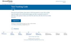 share a sale merchant setup step. test your tracing code by placing a full transaction.